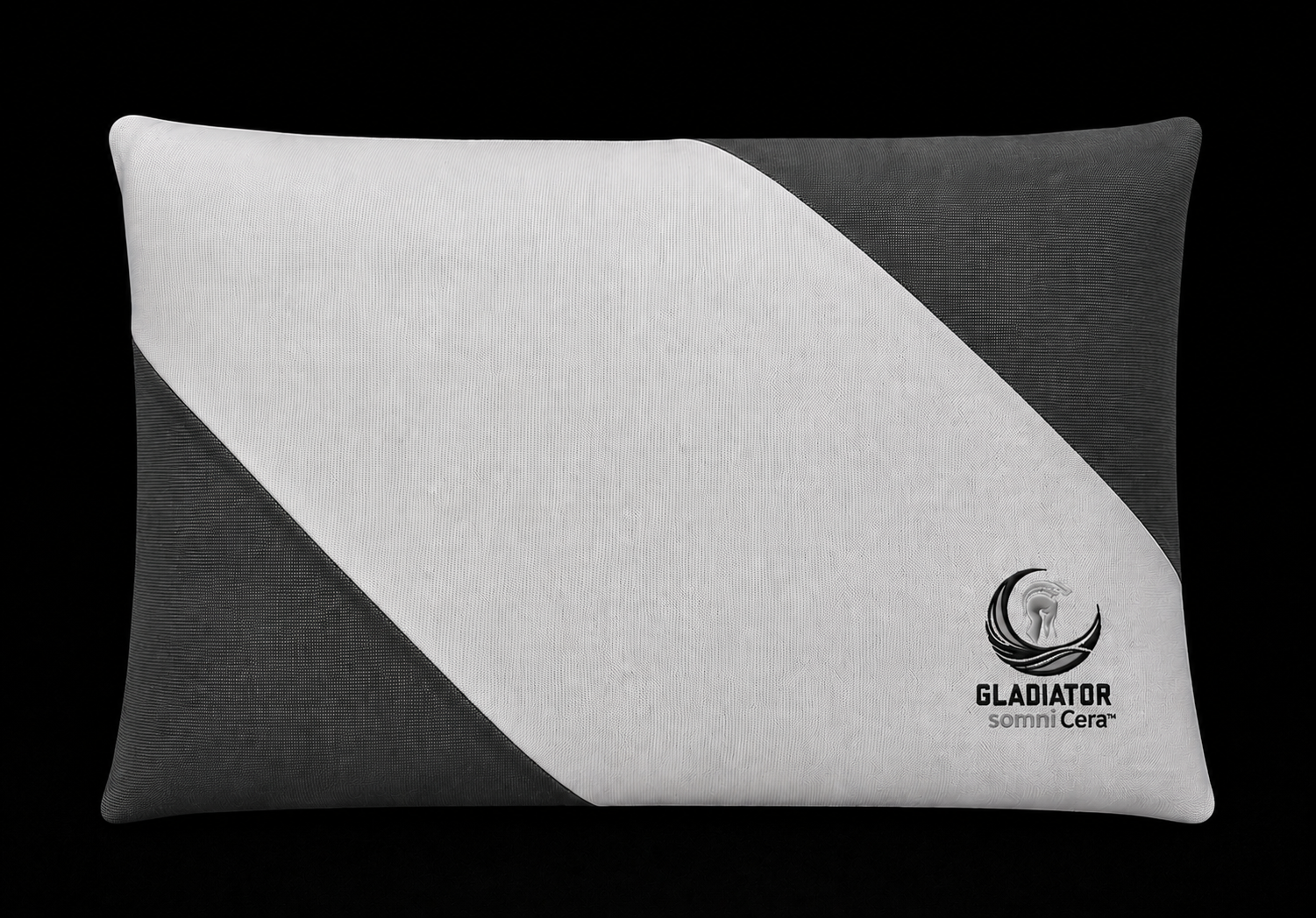 Somnicera Far Infrared recovery pillow, white and charcoal cover